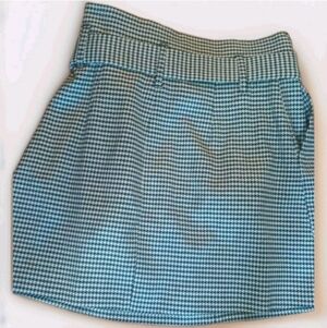 NWT Alice + Olivia Pleated Skirt Size 0 Black White Belted Zip Closure Designer